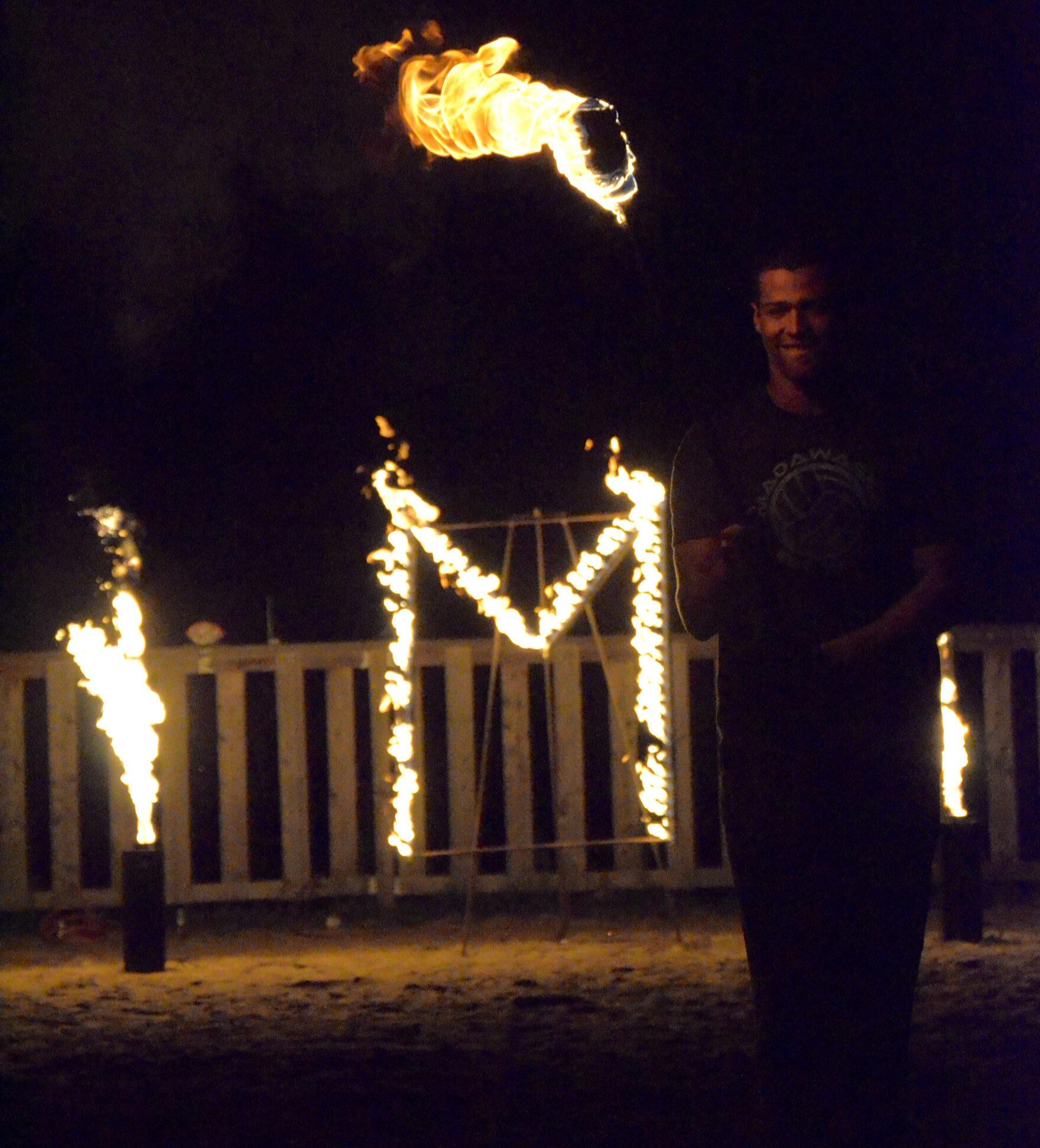 Lighting the M at Madawaska Volleyball Camp